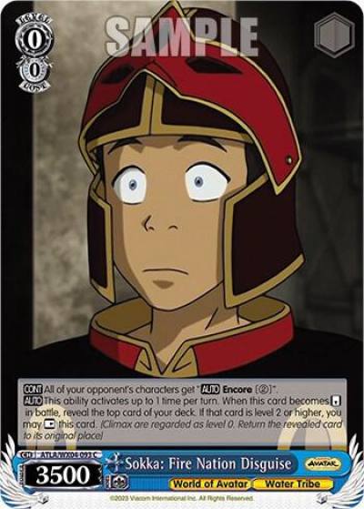 Sokka Fire Nation Disguise ATLA/WX04-093 C Avatar: The Last Airbender Card