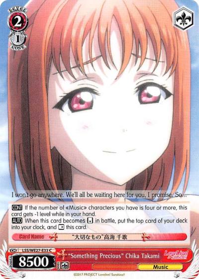 Something Precious Chika Takami LSS/WE27-E33 C Love Live! Sunshine!! Extra Booster Card