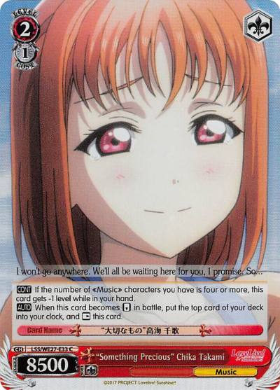 Something Precious Chika Takami Parallel Foil LSS/WE27-E33 C Love Live! Sunshine!! Extra Booster Card