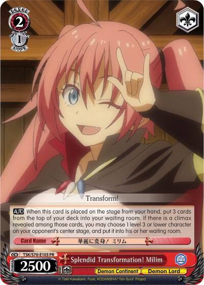 Splendid Transformation Milim TSK/S70-E103 PR That Time I Got Reincarnated as a Slime Card