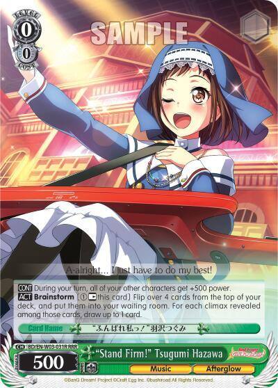 Stand Firm Tsugumi Hazawa RRR BD/EN-W03-031R RRR BanG Dream! Girls Band Party! MULTI LIVE Card