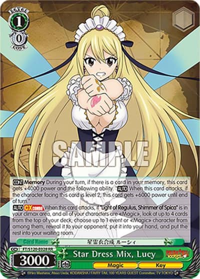 Star Dress Mix, Lucy FT/S120-E028 RR FAIRY TAIL 100 YEARS QUEST Weiss Schwarz card
