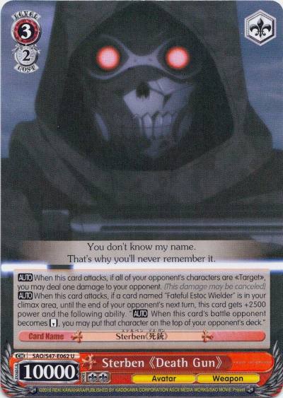 Sterben Death Gun SAO/S47-E062 U Sword Art Online Re: Edit Card