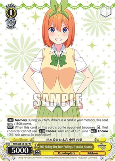 Still Hiding Her True Feelings Yotsuba Nakano 5HY/WE43-E07 N The Quintessential Quintuplets Specials Premium Booster Card