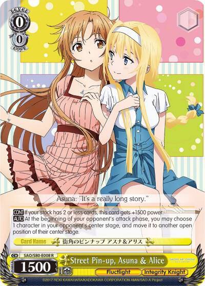 Street Pin up Asuna and Alice SAO/S80-E008 R Sword Art Online -Alicization- Vol.2 Card