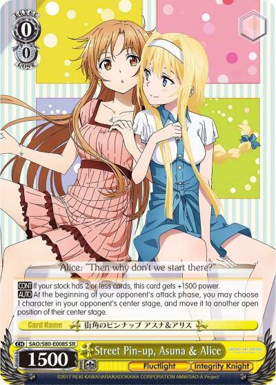 Street Pin up Asuna and Alice SR SAO/S80-E008S SR Sword Art Online -Alicization- Vol.2 Card