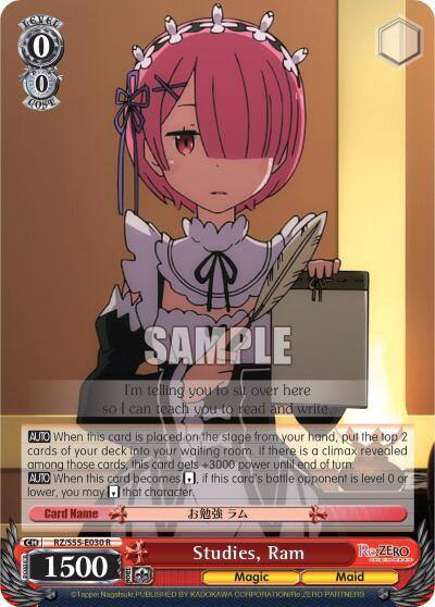 Studies Ram RZ/S55-E030 R Re:ZERO Vol.2 Card