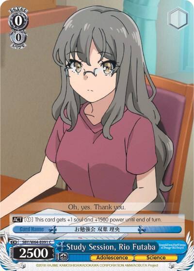Study Session Rio Futaba SBY/W64-E091 C Rascal Does Not Dream of Bunny Girl Senpai Card