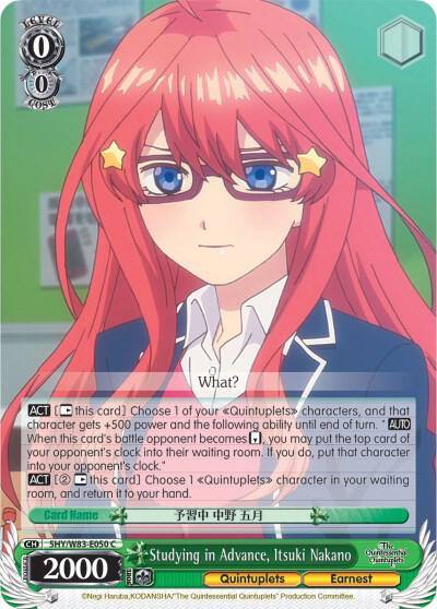 Studying in Advance Itsuki Nakano 5HY/W83-E050 C The Quintessential Quintuplets Card