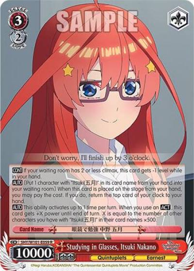 Studying in Glasses Itsuki Nakano 5HY/W101-E059 R The Quintessential Quintuplets Movie Card