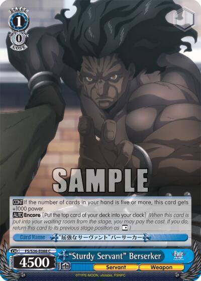 Sturdy Servant Berserker FS/S36-E088 C Fate/stay night [Unlimited Blade Works] Vol. II Card