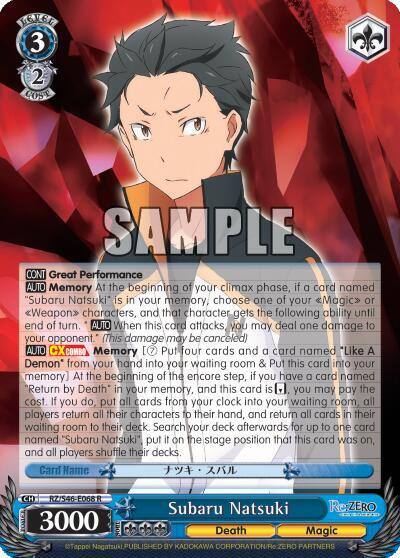 Subaru Natsuki RZ/S46-E068 R Re:ZERO Card