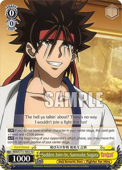 Sudden Join In Sanosuke Sagara RKN/S115-TE03 TD Rurouni Kenshin Card