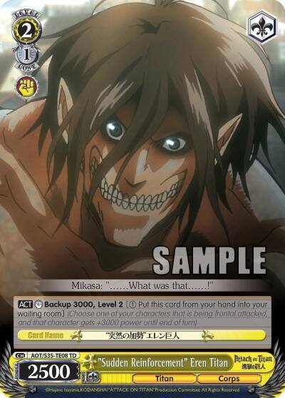 Sudden Reinforcement Eren Titan AOT/S35-TE08 TD Attack on Titan Card