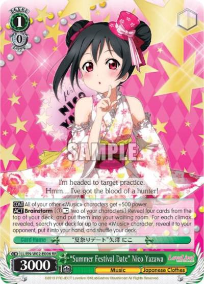 Summer Festival Date Nico Yazawa LL/EN-W02-E006 RR Love Live! DX Vol.2 Card