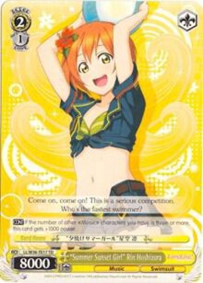 Summer Sunset Girl Rin Hoshizora LL/W36-TE17 TD Love Live! Vol. 2 Card