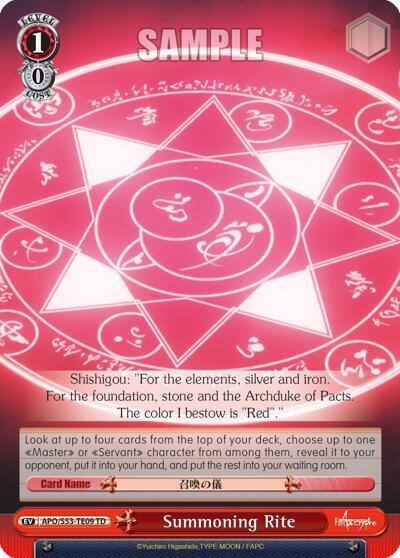Summoning Rite APO/S53-TE09 TD Fate/Apocrypha Card