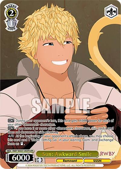 Sun Awkward Smile OFR RWBY/WXE01-09OFR OFR RWBY Premium Booster Card
