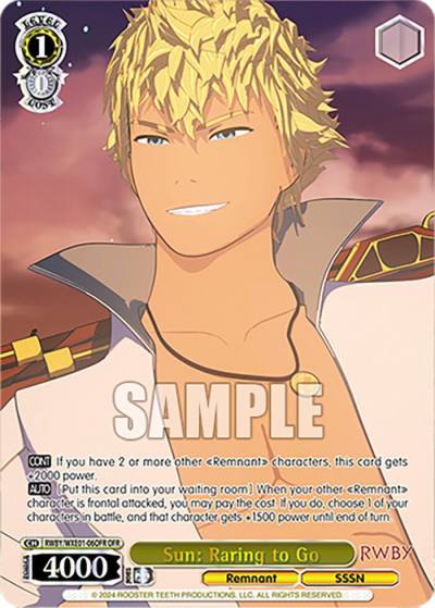 Sun Raring to Go OFR RWBY/WXE01-06OFR OFR RWBY Premium Booster Card