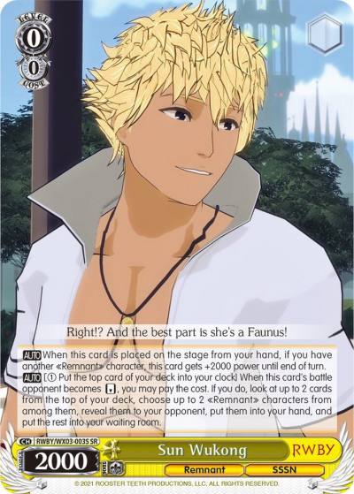 Sun Wukong SR RWBY/WX03-003S SR RWBY Card