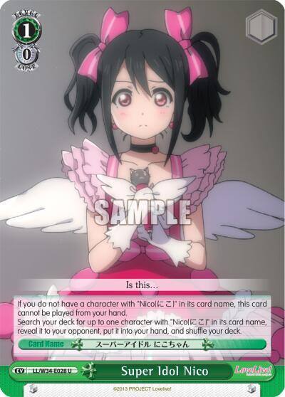 Super Idol Nico LL/W34-E028 U Love Live! Vol. 2 Card