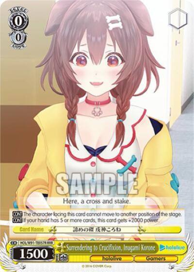 Surrendering to Crucifixion Inugami Korone RRR HOL/W91-TE057R RRR hololive production Card