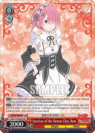 Survivor of the Demon Clan Ram SR RZ/S116-E063S Re:ZERO -Starting Life in Another World- Vol.3 Card