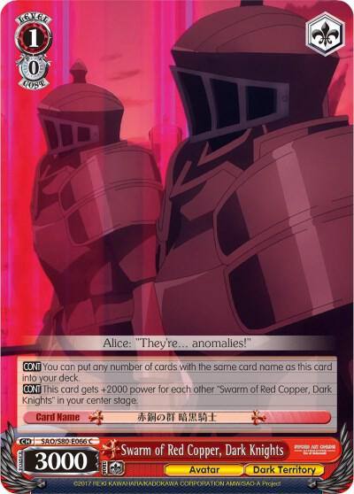Swarm of Red Copper Dark Knights SAO/S80-E066 C Sword Art Online -Alicization- Vol.2 Card