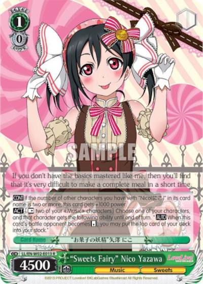 Sweets Fairy Nico Yazawa LL/EN-W02-E013 R Love Live! DX Vol.2 Card
