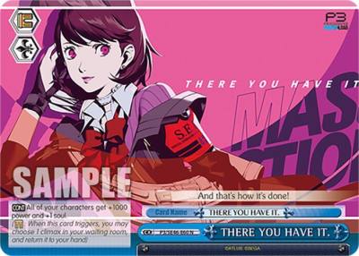 THERE YOU HAVE IT P3/SE46-E60N Persona 3 Reload Premium Booster Card