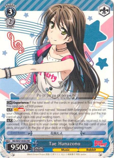 Tae Hanazono BD/W47-E084 RR BanG Dream! Card