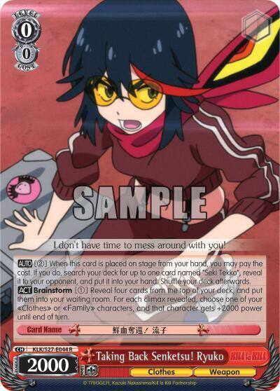 Taking Back Senketsu Ryuko KLK/S27-E044 R KILL la KILL Card