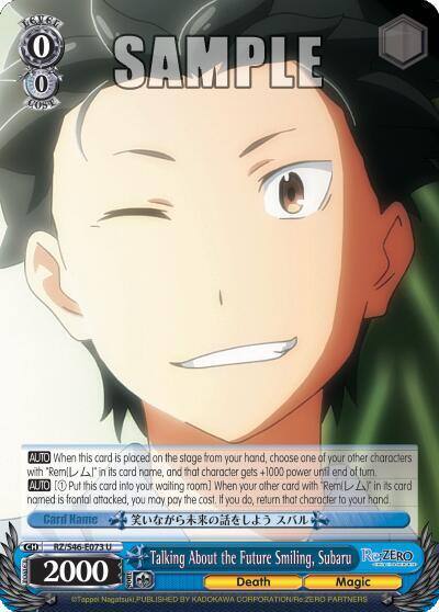 Talking About the Future Smiling Subaru RZ/S46-E073 U Re:ZERO Card