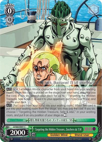 Targeting the Hidden Treasure Zucchero and TM JJ/S66-E041 C JoJo's Bizarre Adventure: Golden Wind Card