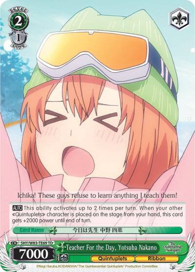 Teacher For the Day Yotsuba Nakano 5HY/W83-TE69 TD The Quintessential Quintuplets Card