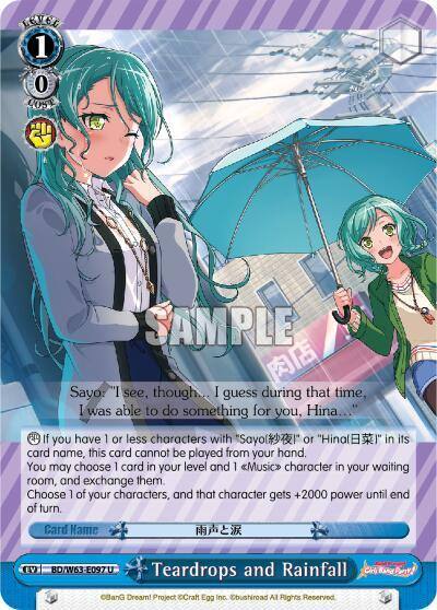 Teardrops and Rainfall BD/W63-E097 U BanG Dream! Girls Band Party! Vol.2 Card