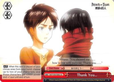 Thank You AOT/S50-E083 CC Attack on Titan Vol. 2 Card