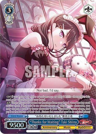 Thanks for Waiting Taki Shiina BDR BD/WE49-E56BDR BanG Dream! 10th Anniversary! Premium Booster Card