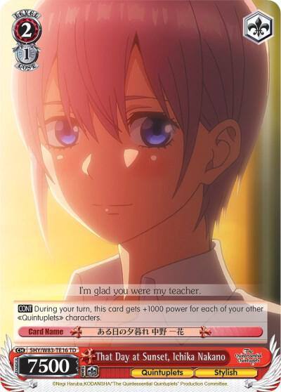 That Day at Sunset Ichika Nakano 5HY/W83-TE16 TD The Quintessential Quintuplets Card