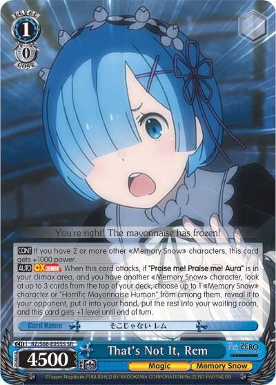 Thats Not It Rem SR RZ/S68-E055S SR Re:ZERO Memory Snow Card