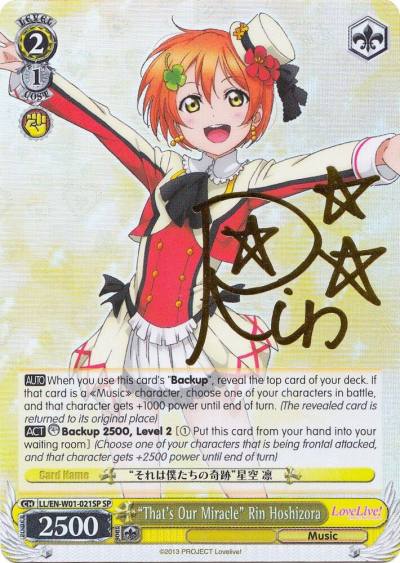 Thats Our Miracle Rin Hoshizora SP LL/EN-W01-021SP SP Love Live! DX Card