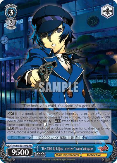 The 2000 IQ Killjoy Detective Naoto Shirogane P4/EN-S01-073 RR Persona 4 ver.E Card