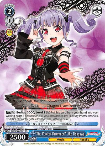 The Coolest Drummer Ako Udagawa BD/W54-TE11 TD BanG Dream! Girls Band Party! Card