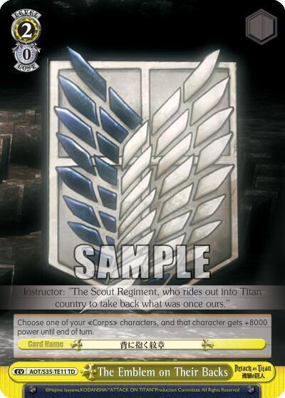 The Emblem on Their Backs AOT/S35-TE11 TD Attack on Titan Card