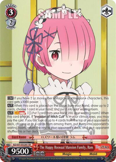 The Happy Roswaal Mansion Family Ram SR RZ/S55-E028S SR Re:ZERO Vol.2 Card
