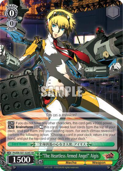 The Heartless Armed Angel Aigis SR P4/EN-S01-024S SR Persona 4 ver.E Card