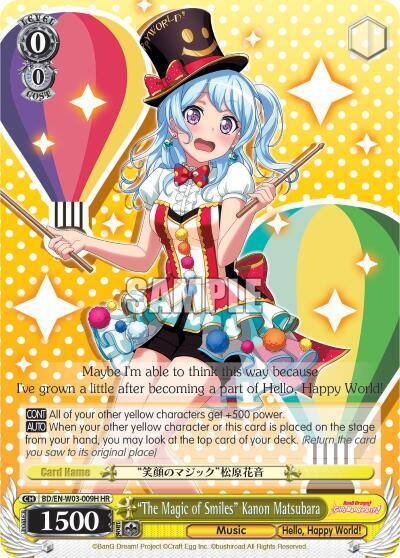 The Magic of Smiles Kanon Matsubara HR BD/EN-W03-009H HR BanG Dream! Girls Band Party! MULTI LIVE Card