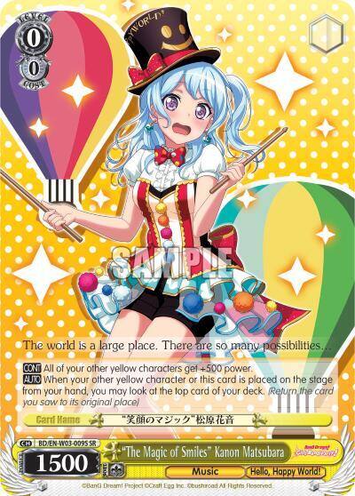 The Magic of Smiles Kanon Matsubara SR BD/EN-W03-009S SR BanG Dream! Girls Band Party! MULTI LIVE Card