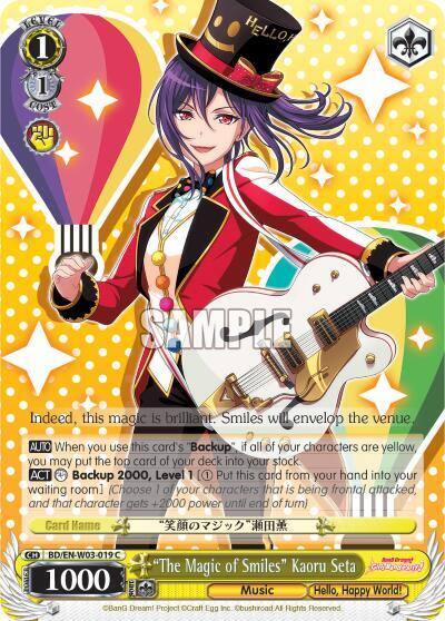 The Magic of Smiles Kaoru Seta BD/EN-W03-019 C BanG Dream! Girls Band Party! MULTI LIVE Card