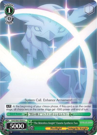 The Relentless Knight Fanatio Synthesis Two SAO/S65-E045 C Sword Art Online -Alicization- Card